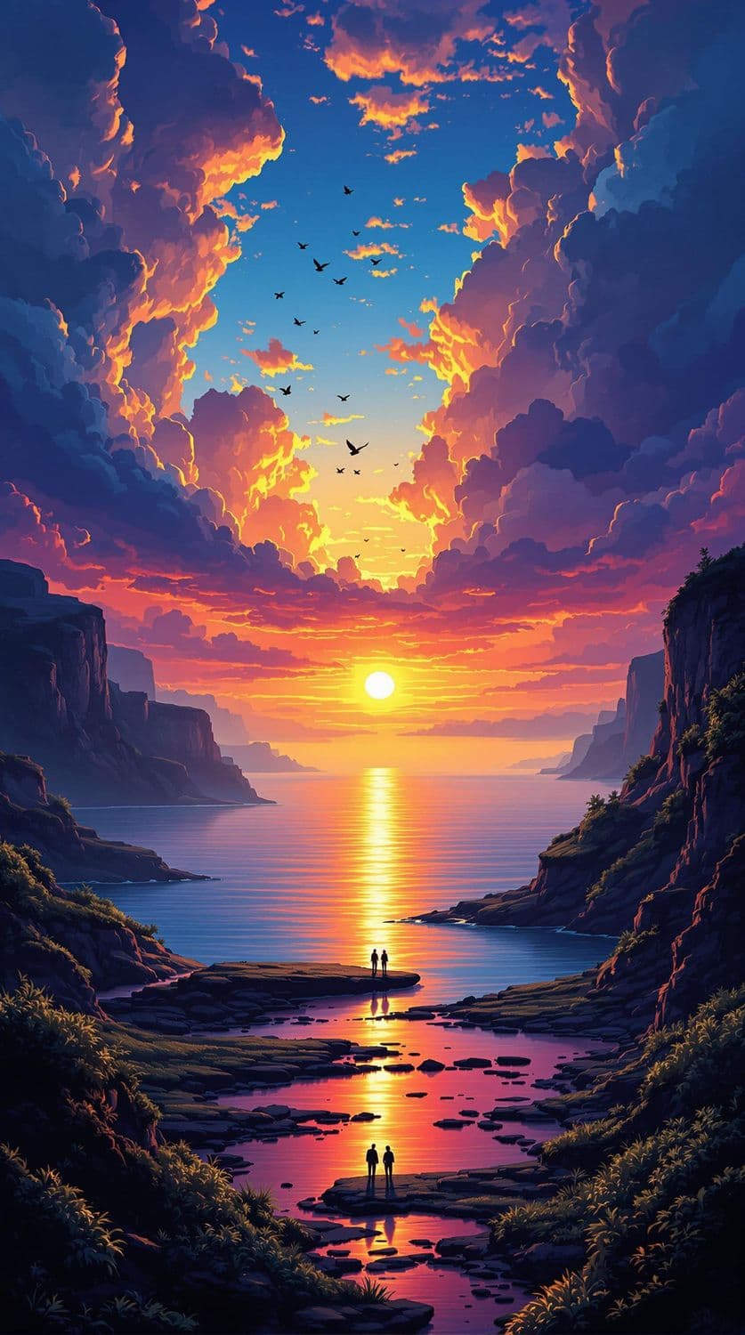 Radiant Dawn Over Ocean