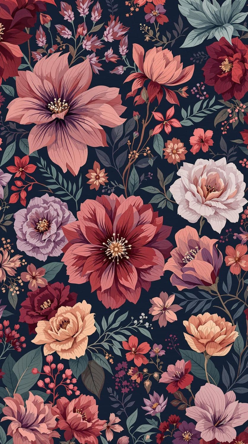 Midnight Bloom Tapestry