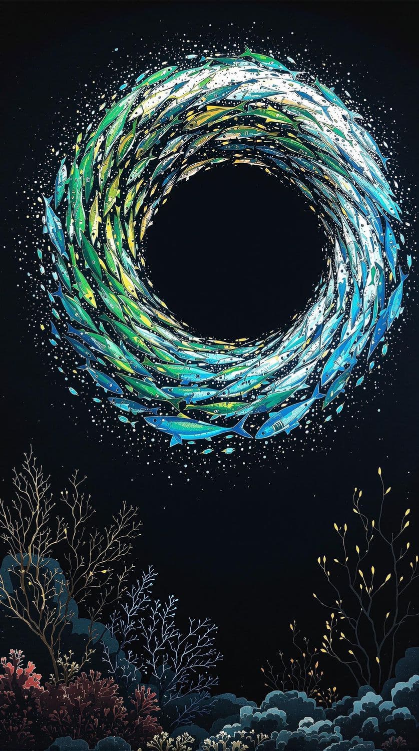 Ocean Vortex of Fish