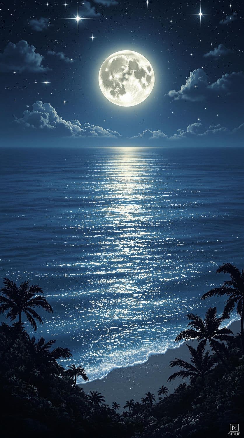 Moonlit Ocean Serenity