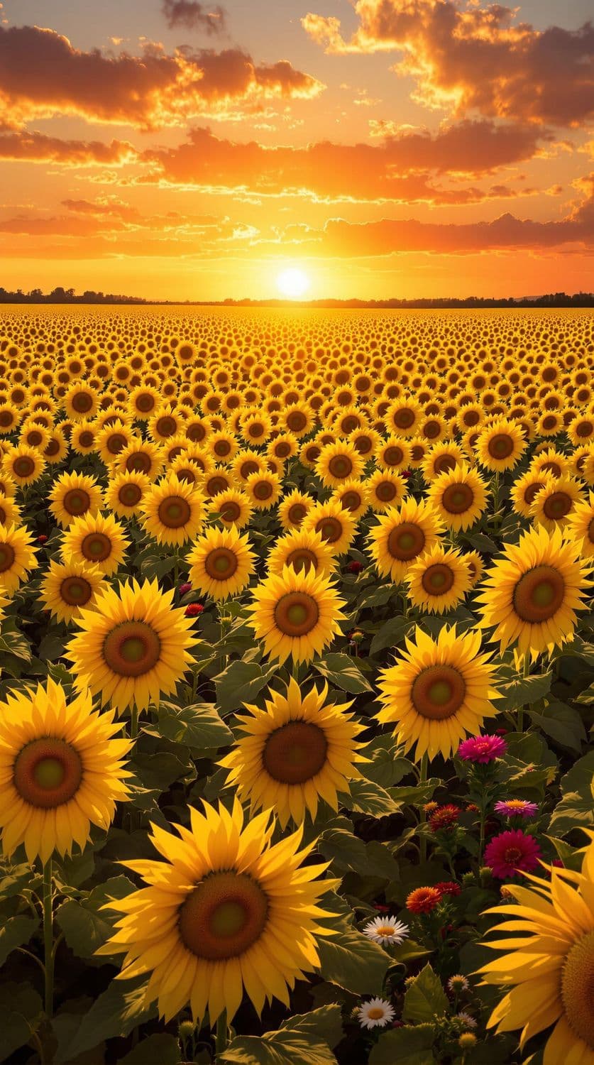 Sunset Sunflower Field