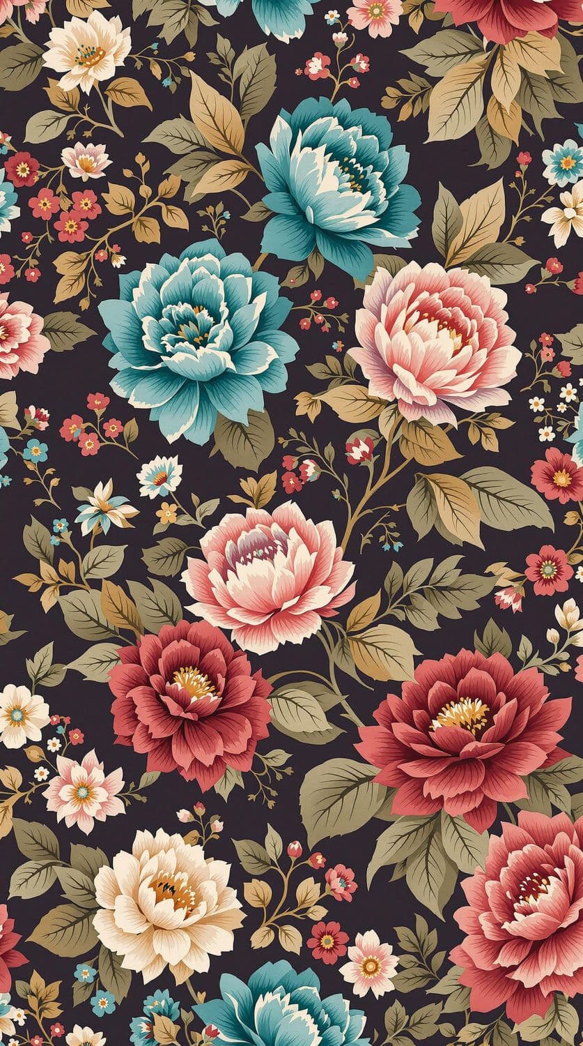 Turquoise and Rose Floral Design