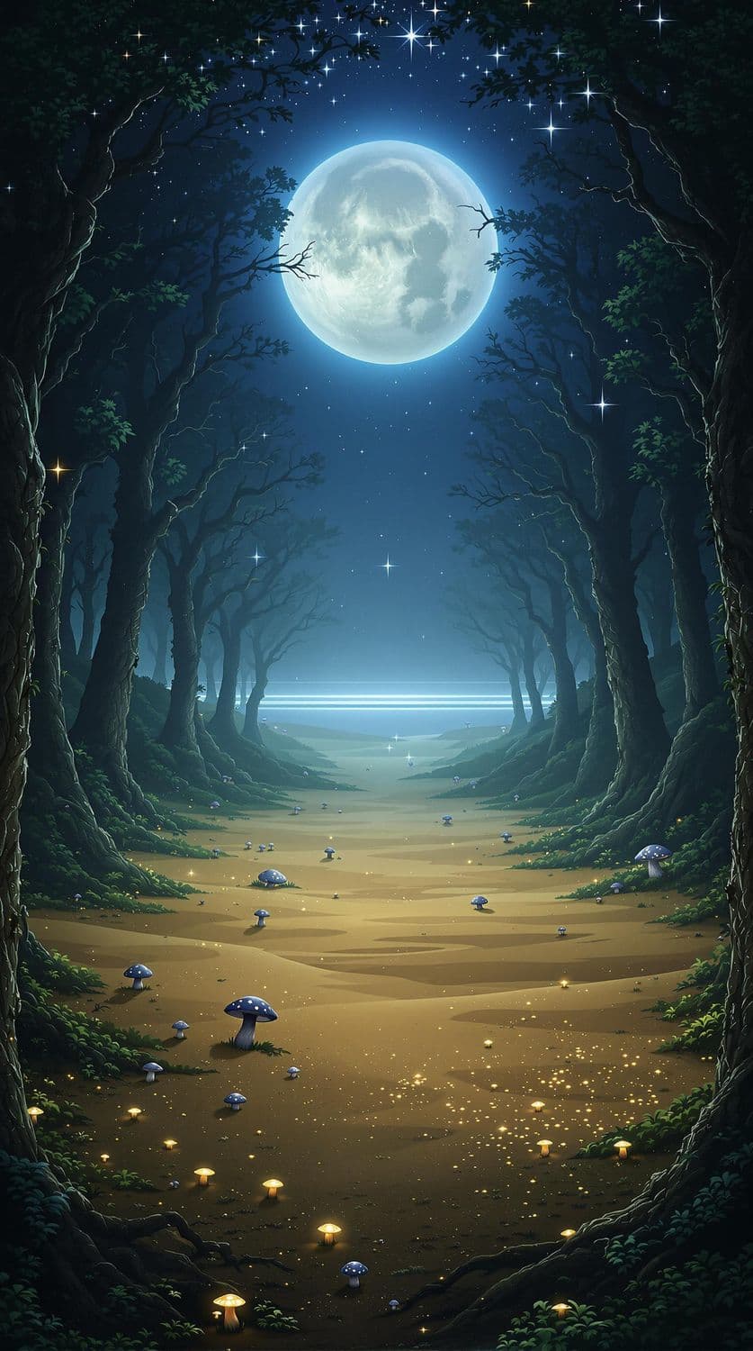 Enchanted Forest Under Celestial Glow