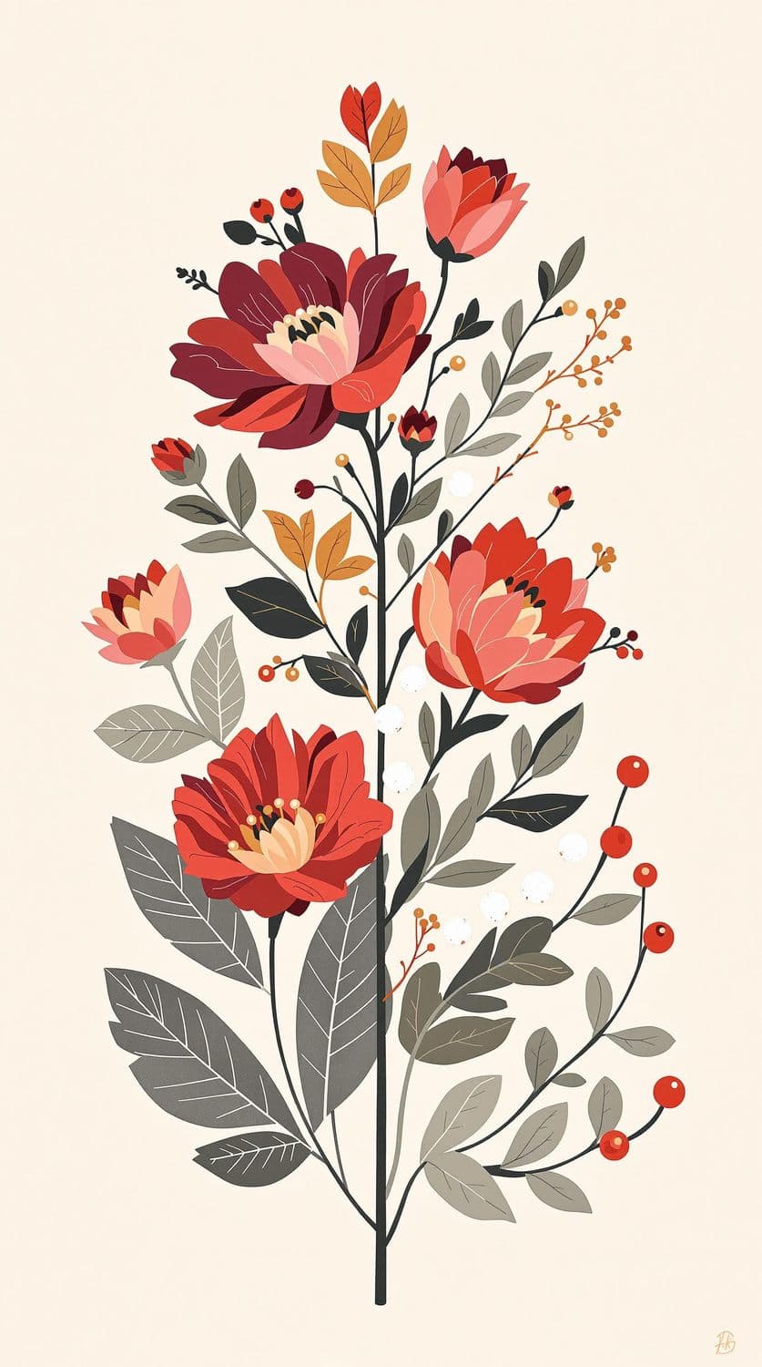 Rich Floral Arrangement in Warm Beige