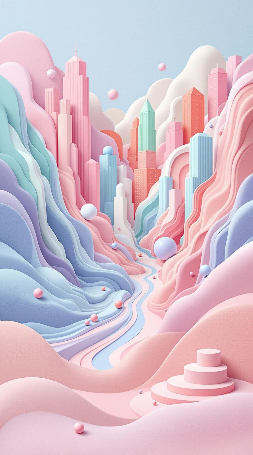 Fluid Pastel Cityscape