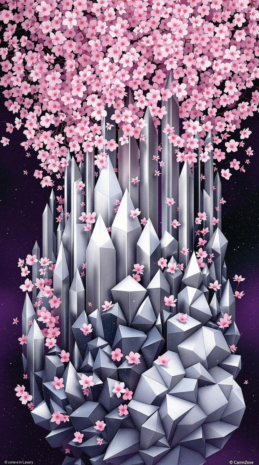Cherry Blossom Geometric Harmony