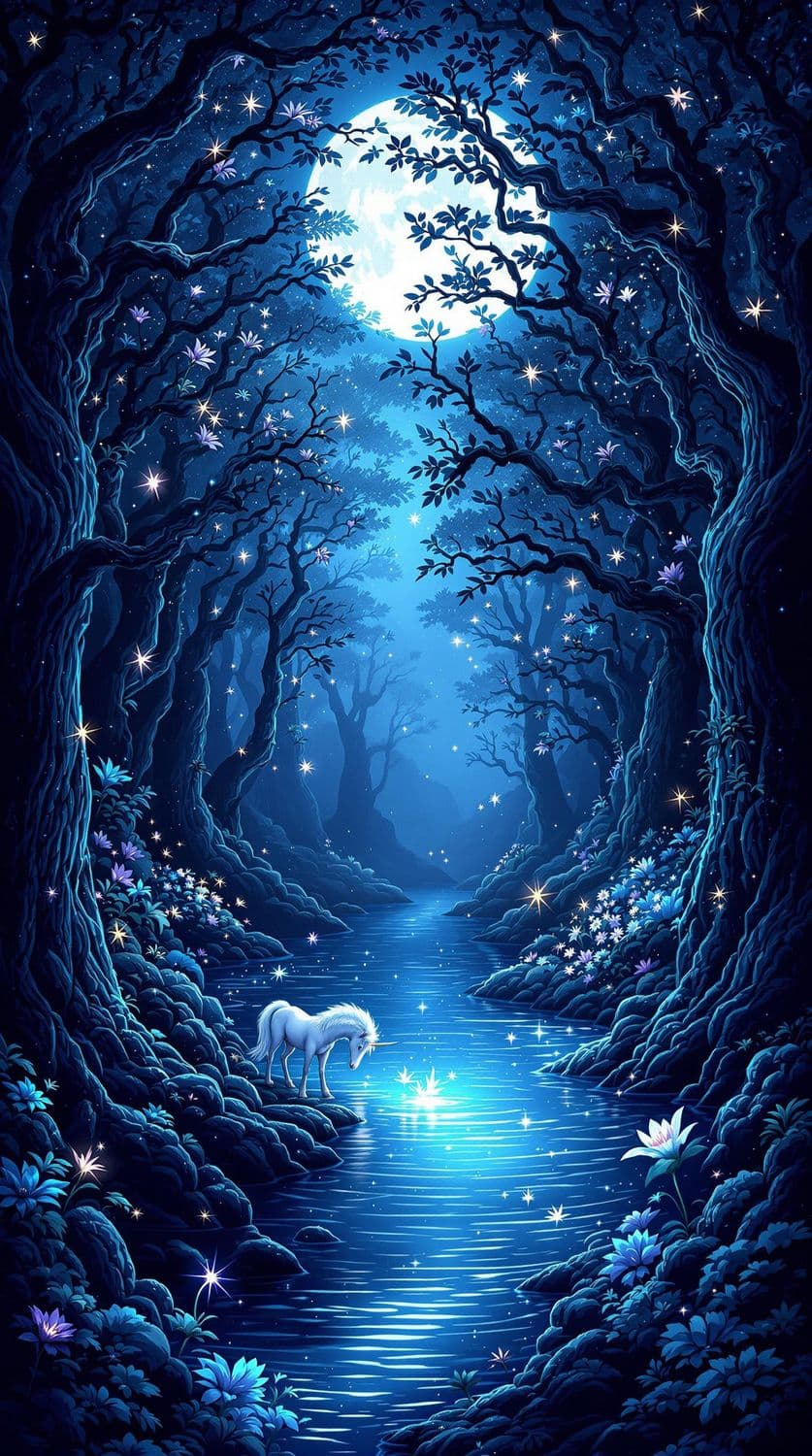 Moonlit Enchanted Forest