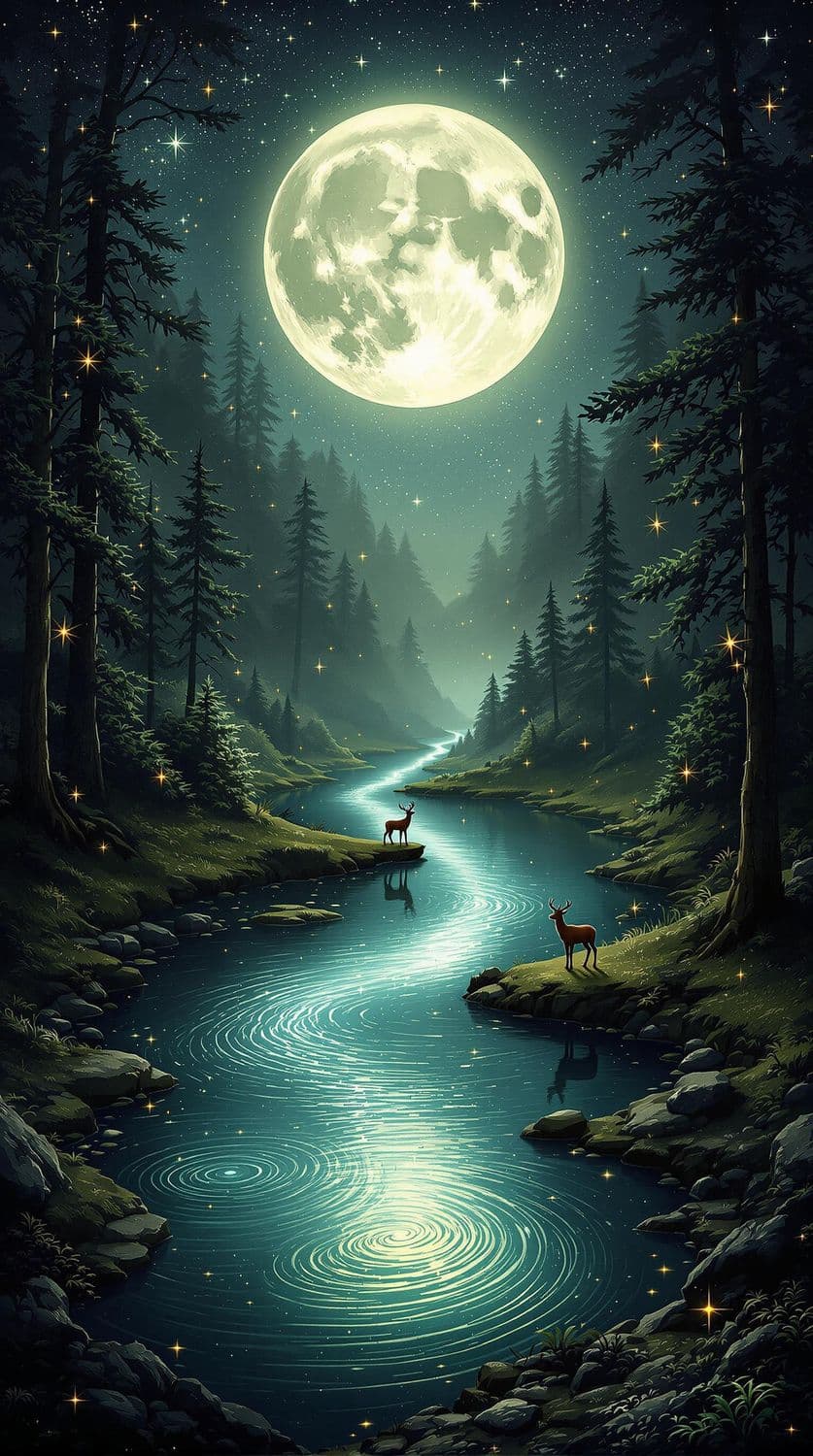 Enchanted Moonlit Forest