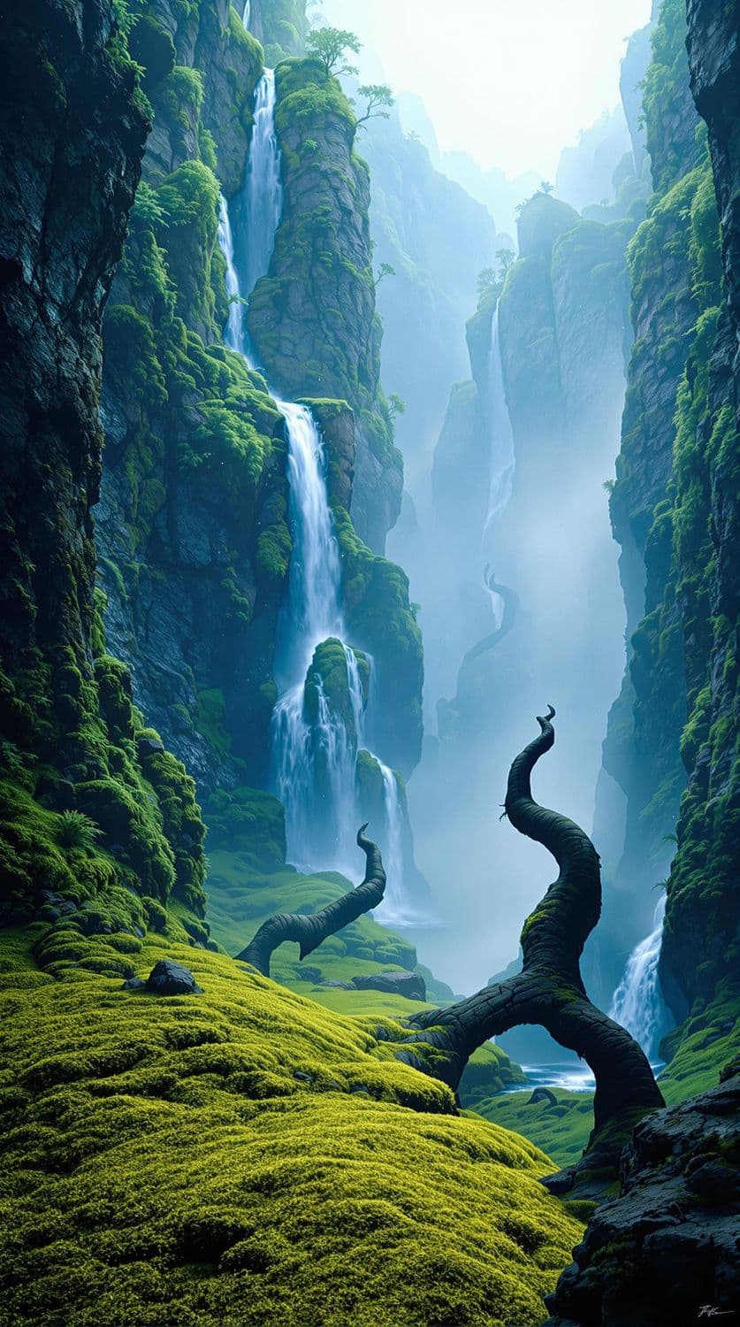 Floating Waterfall Cliffs