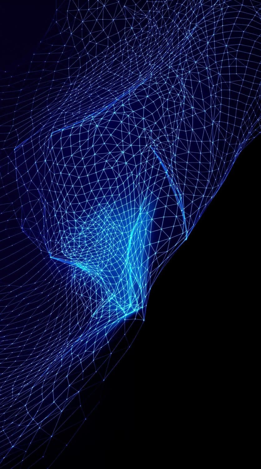 Glowing Blue Grid on Purple