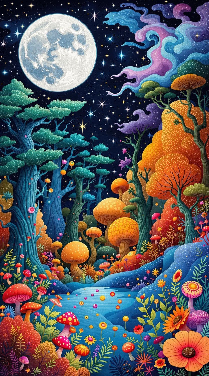 Enchanted Moonlit Forest