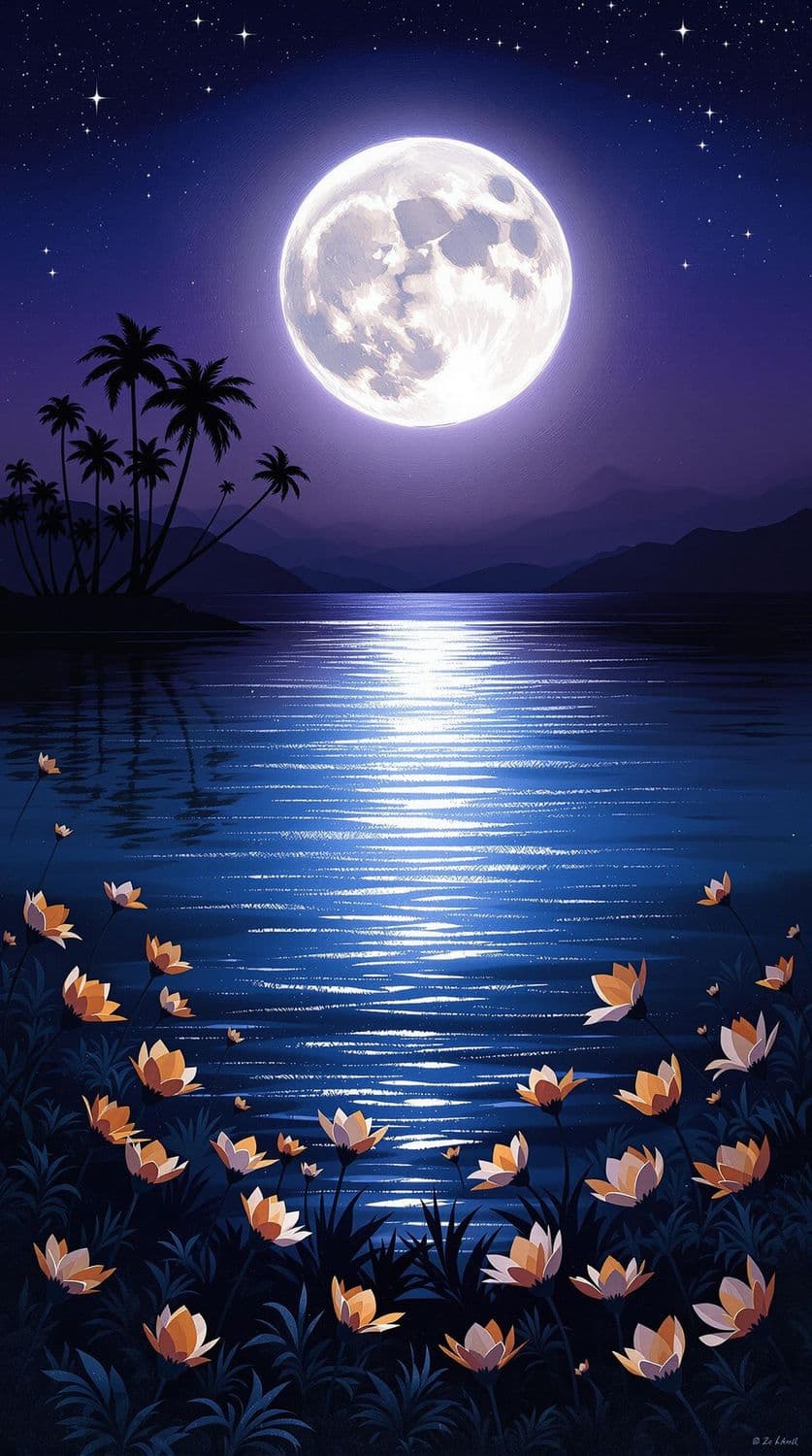 Moonlit Ocean Serenity