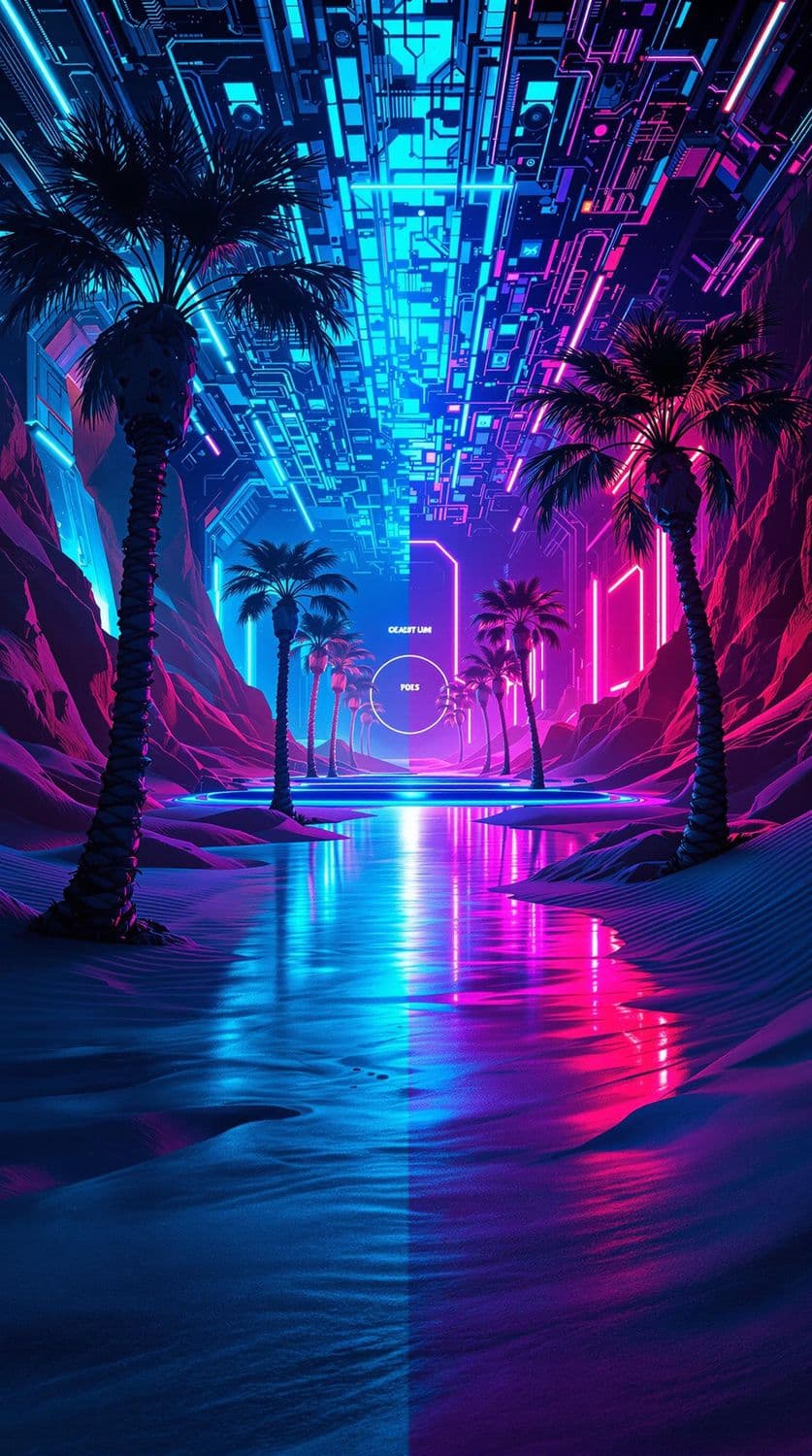 Neon Desert Oasis