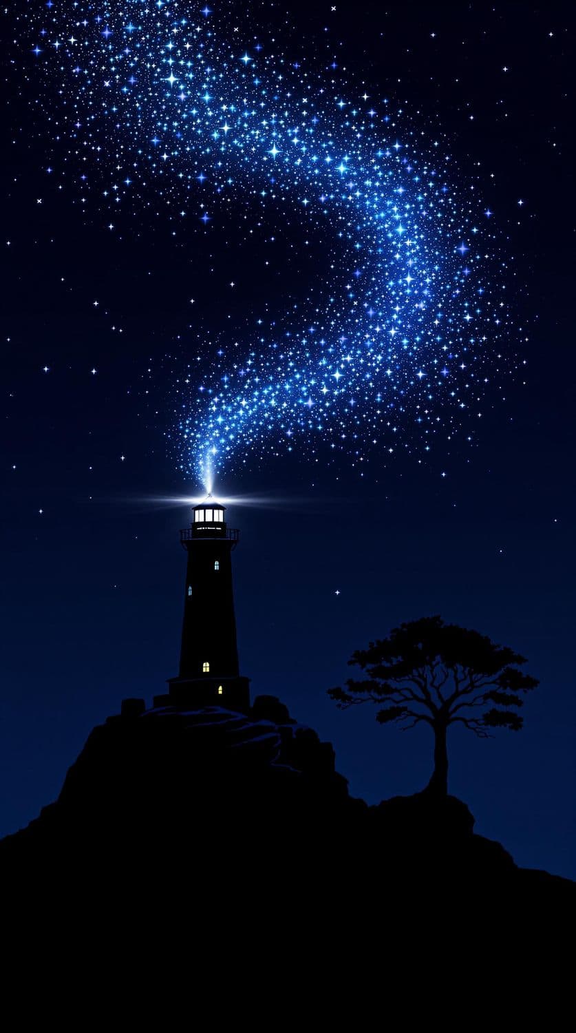 Enchanted Lighthouse at Night