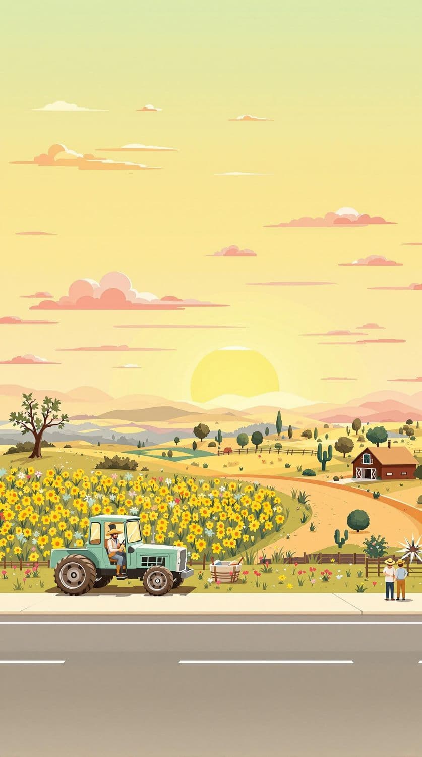 Pastel Countryside Sunrise