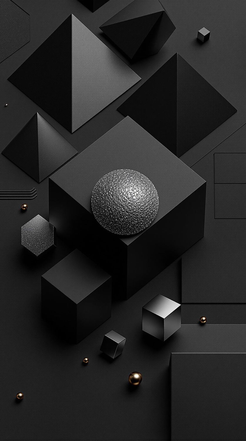 Geometric Elegance in Black and Silver