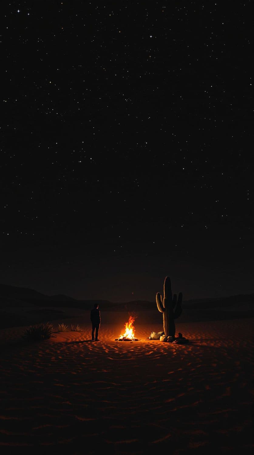 Desert Night Campfire Serenity