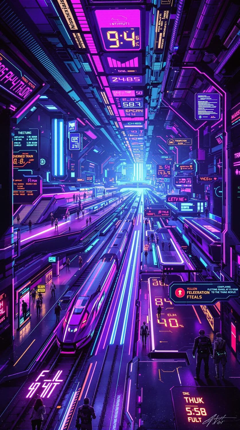 Cyberpunk Train Station
