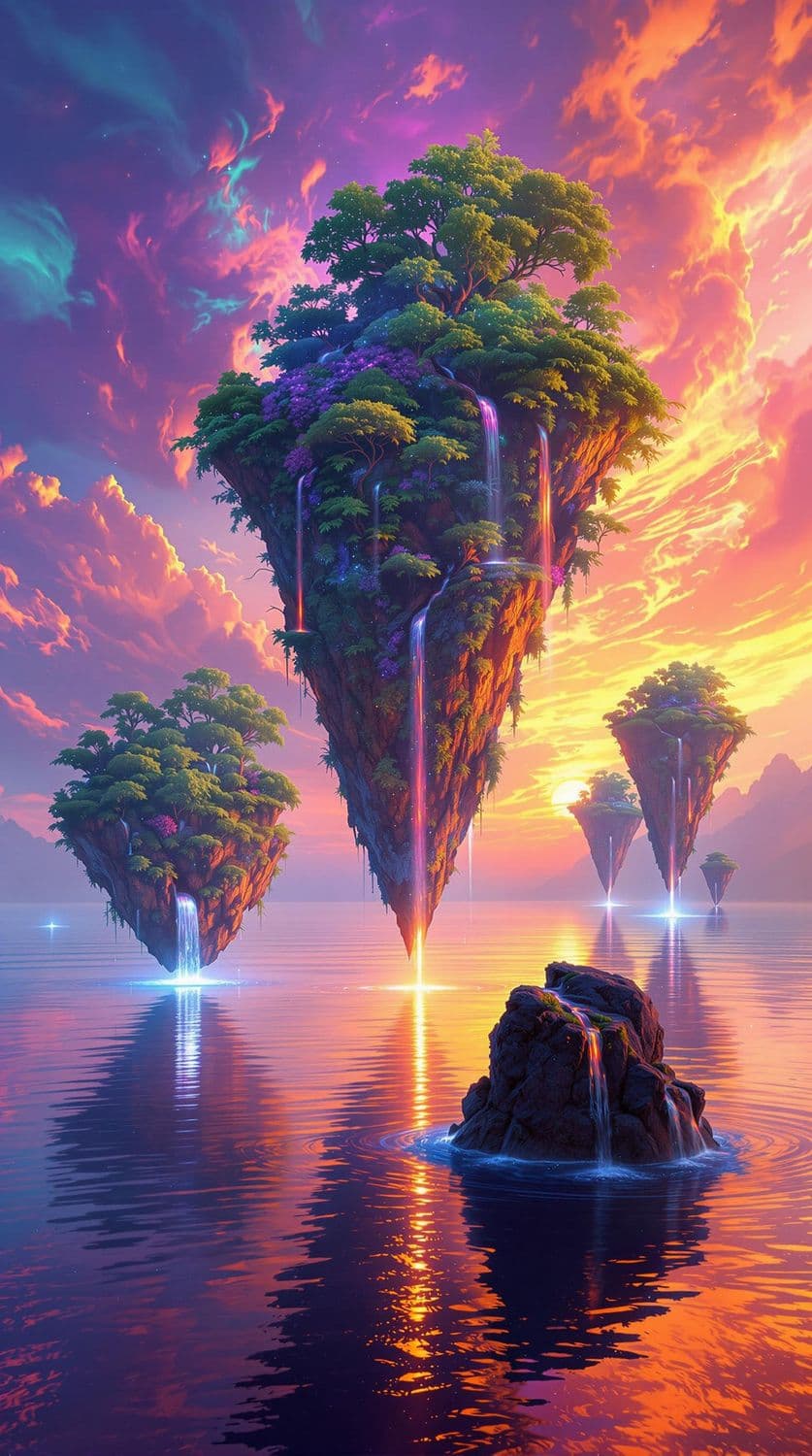 Floating Islands at Sunset