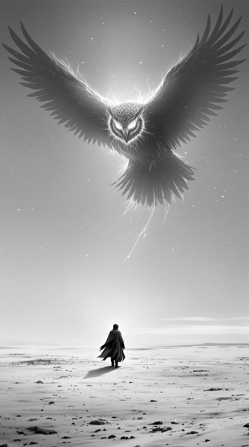 Owl Over Snowy Plains