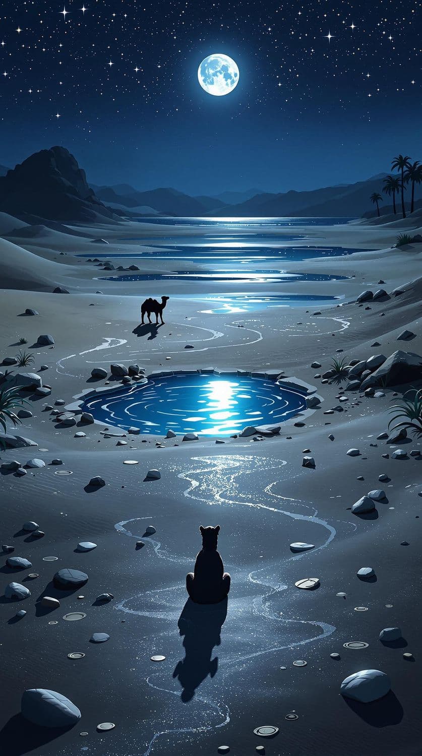 Starlit Desert Oasis