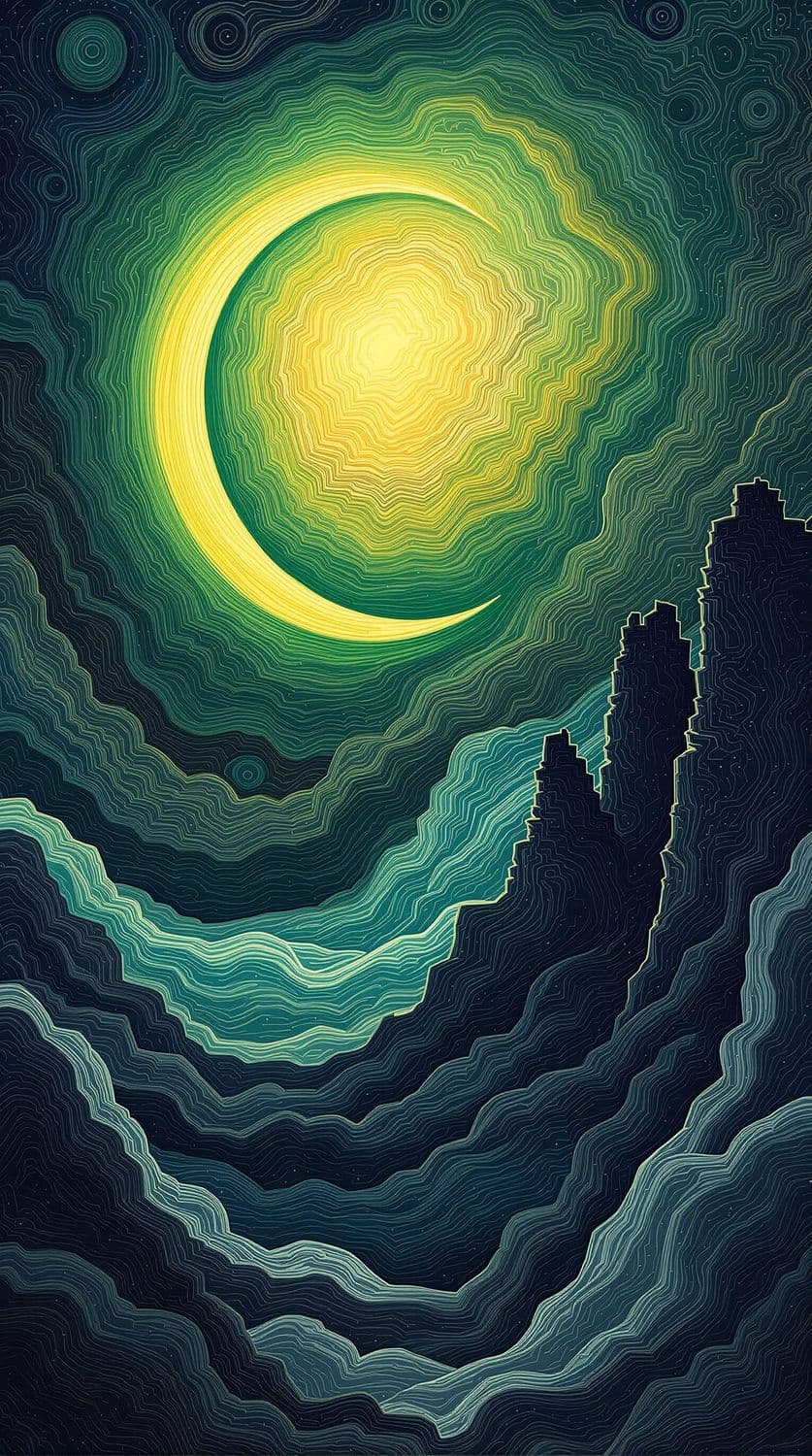 Serene Crescent Glow