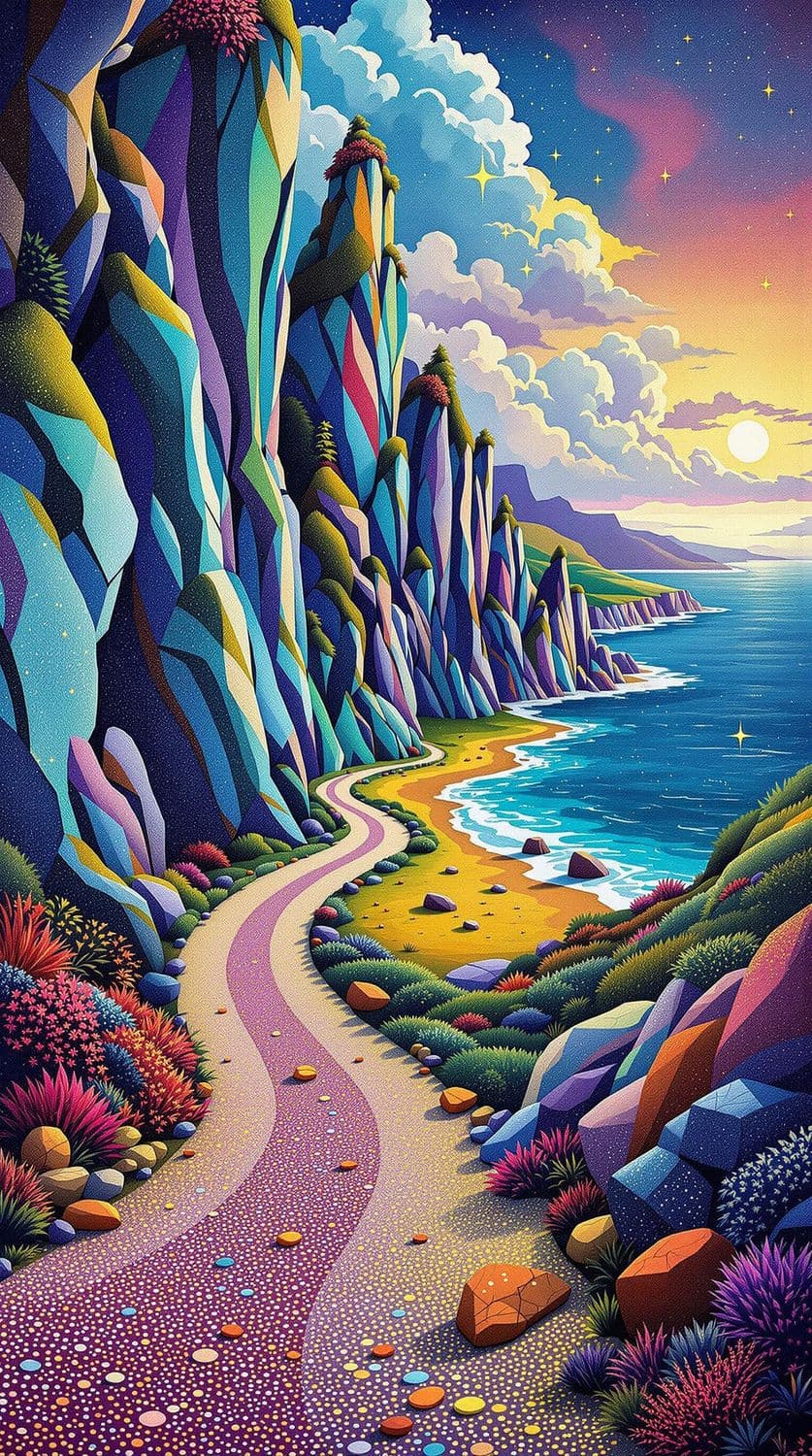 Whimsical Coastal Cliffs