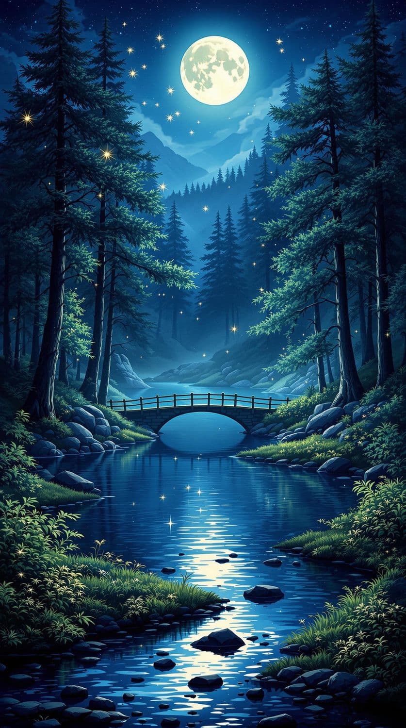 Moonlit Forest Glade