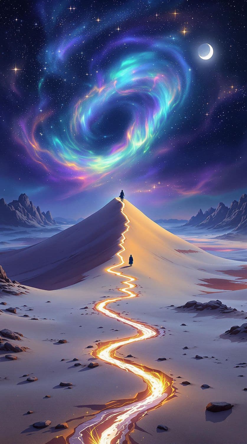 Aurora Over the Desert Dune