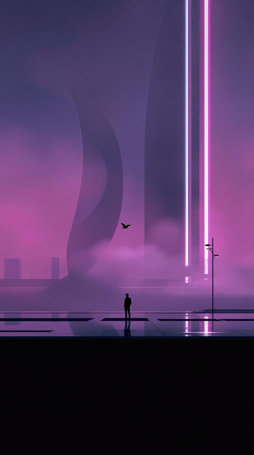 Lavender Dawn Cityscape