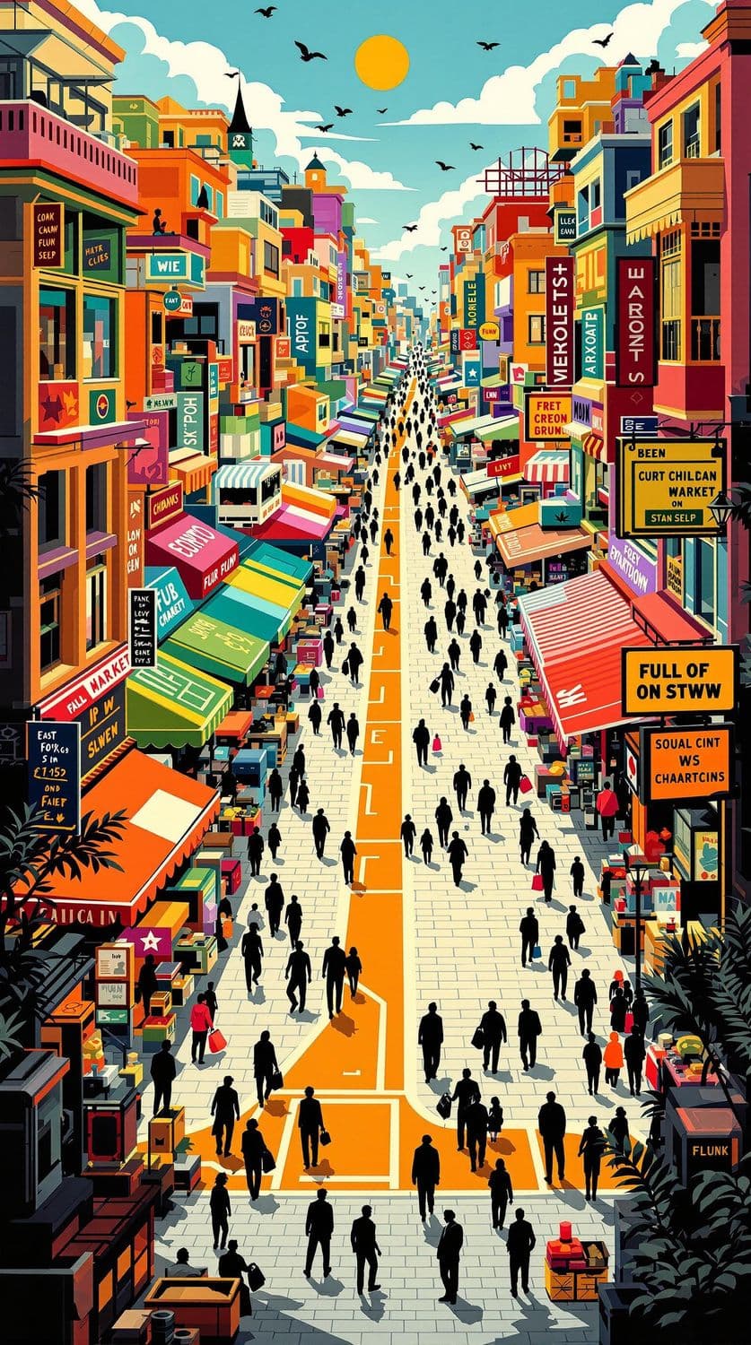 Bustling Market Street