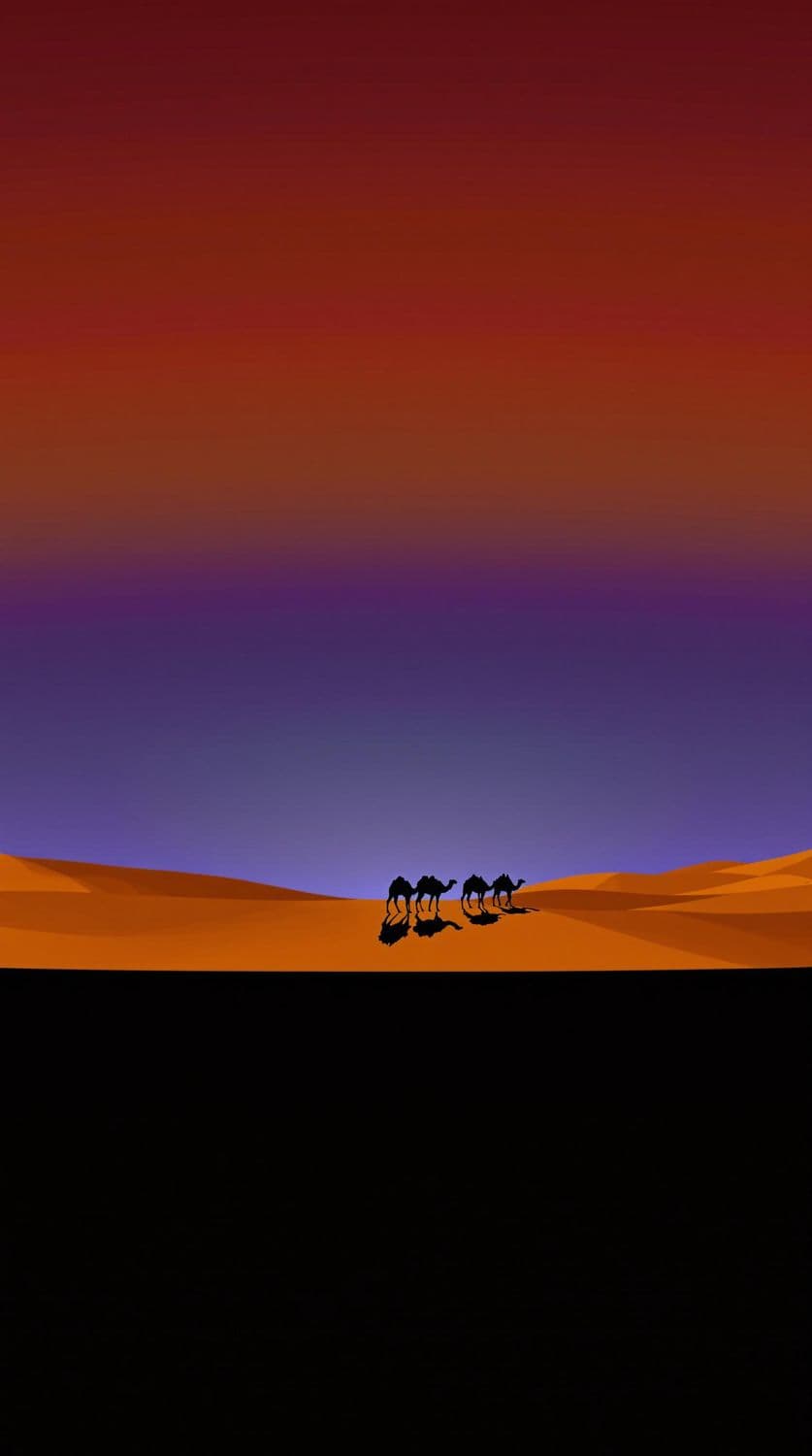 Desert Caravan at Sunset