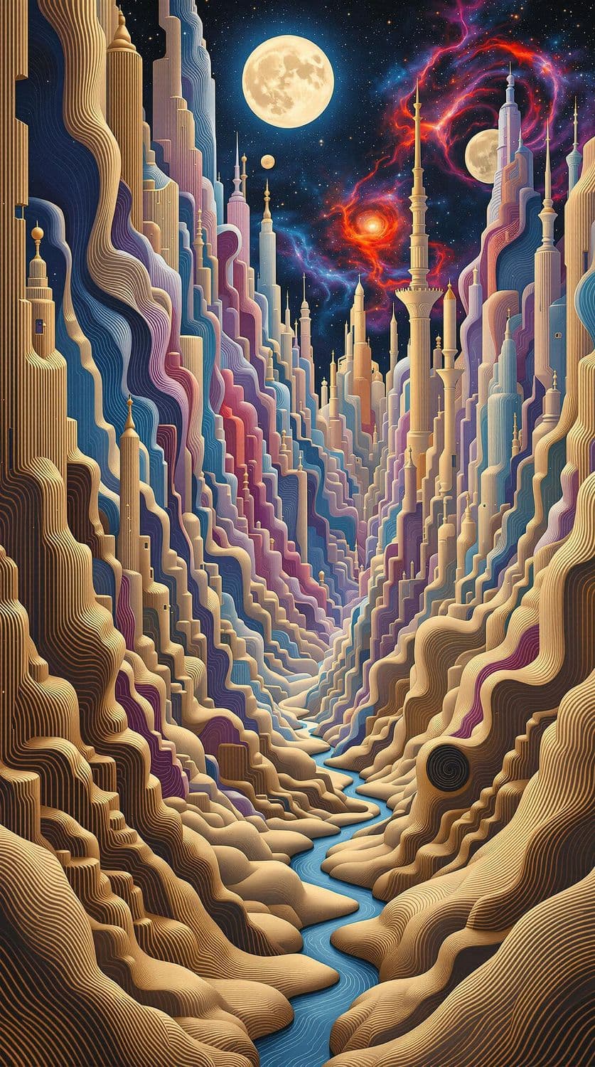 Dreamlike Fluid Cityscape