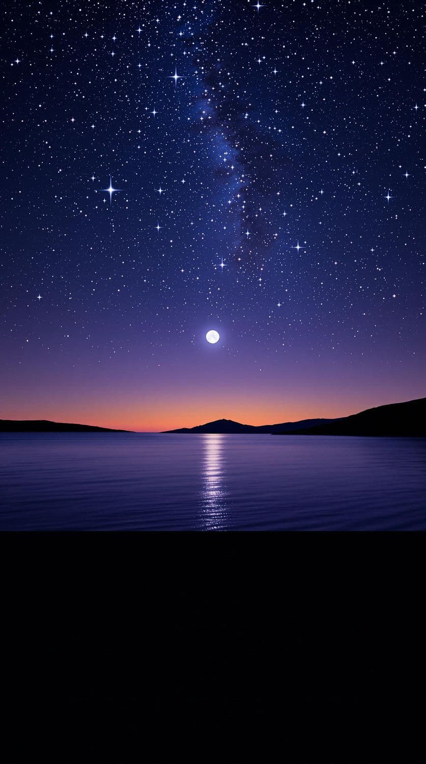 Moonlit Ocean Reflection