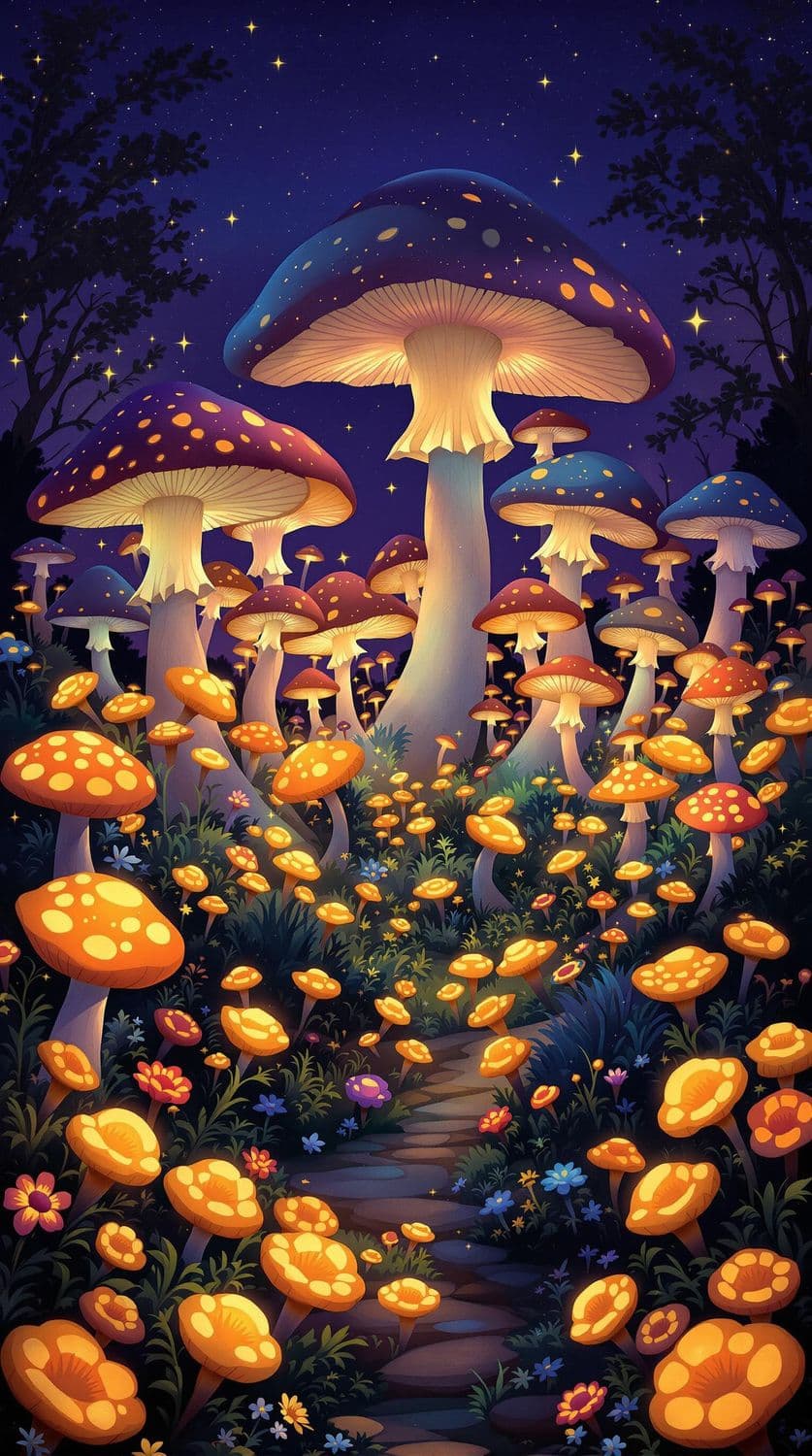 Whimsical Night Garden