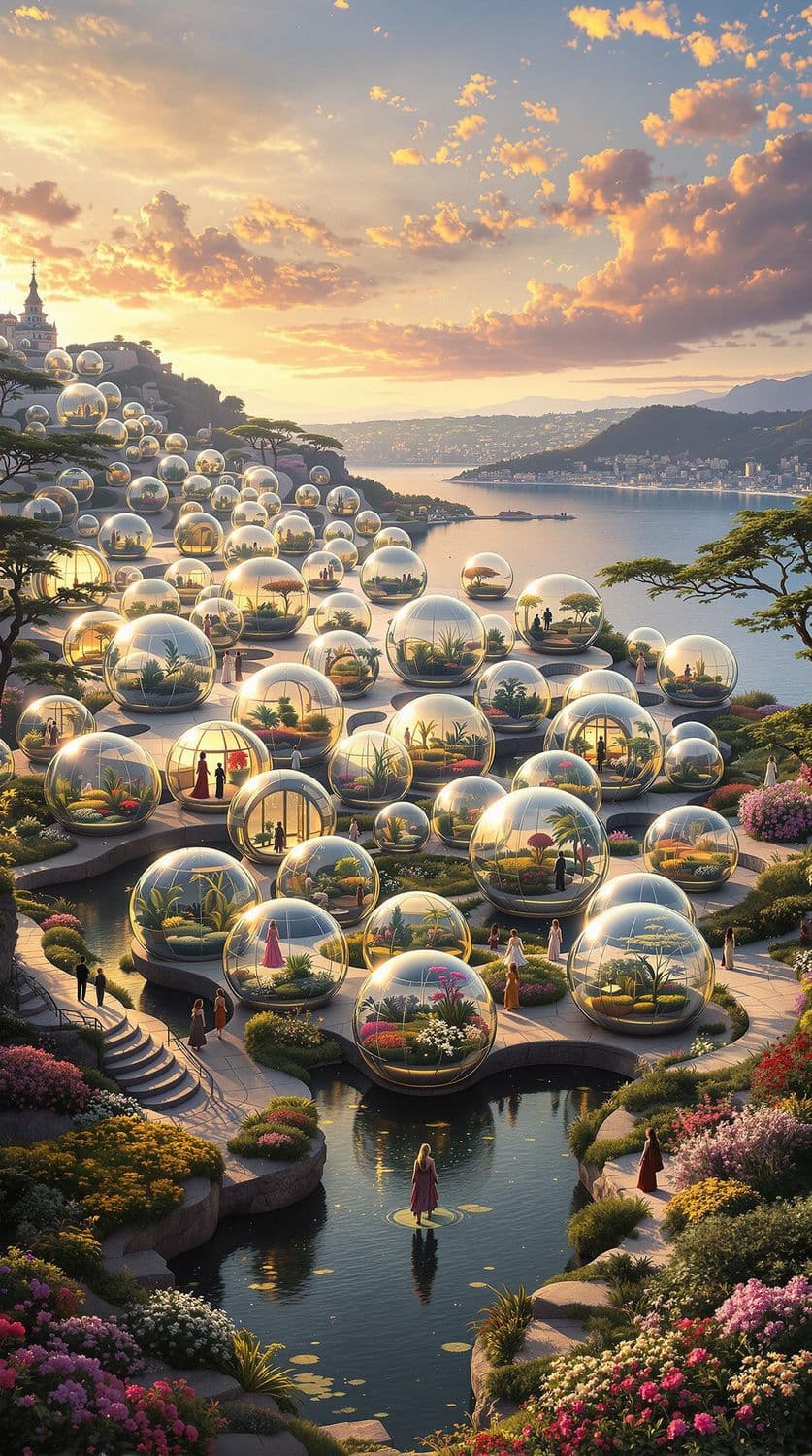 Floating Glass Orbs on Sunset Hill