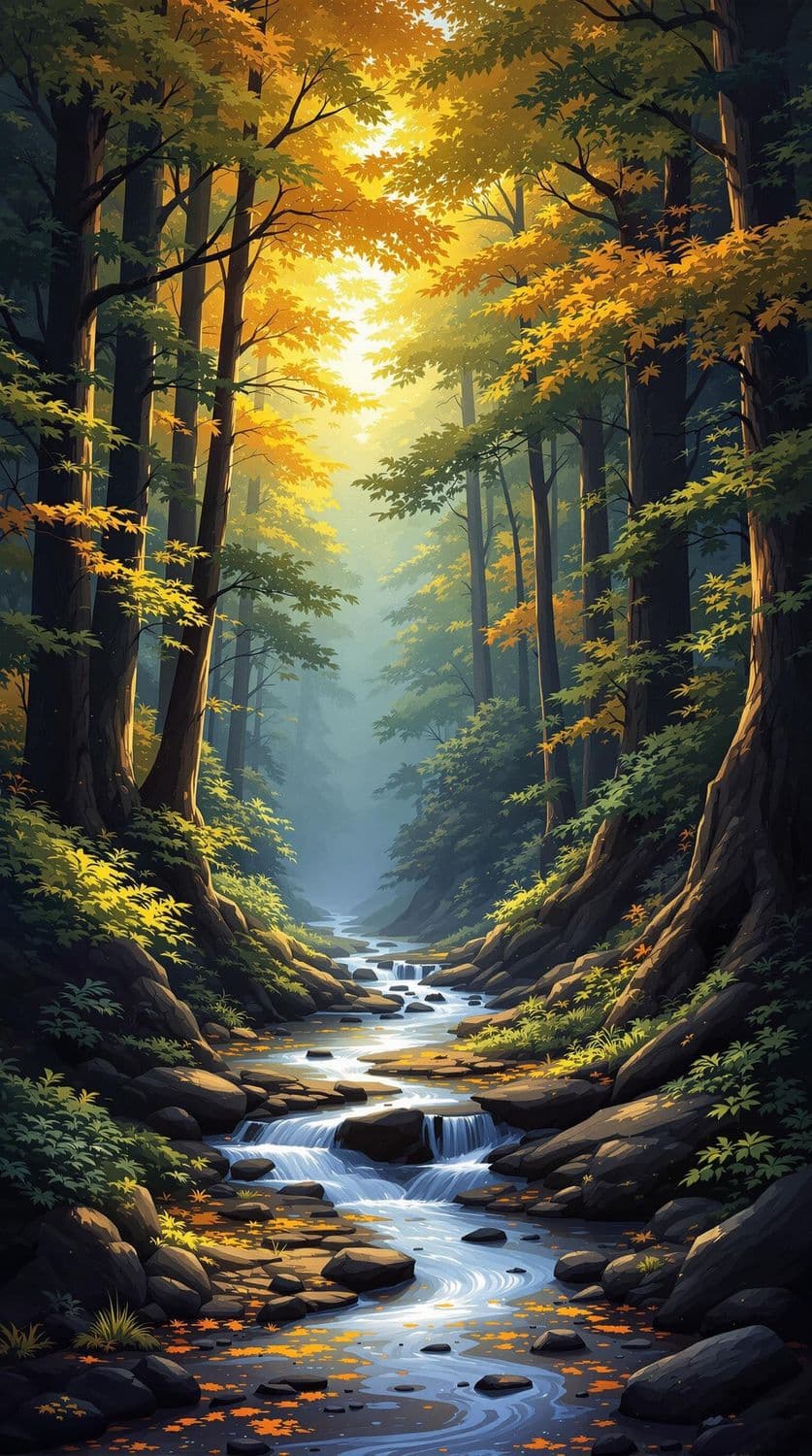 Dawn's Awakening Forest