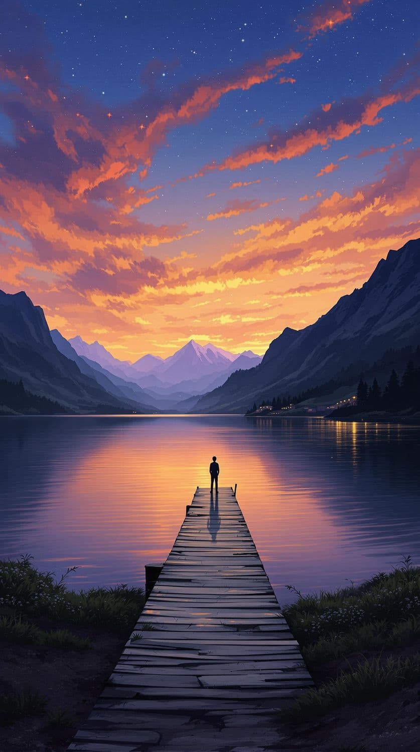 Starlit Mountain Lake