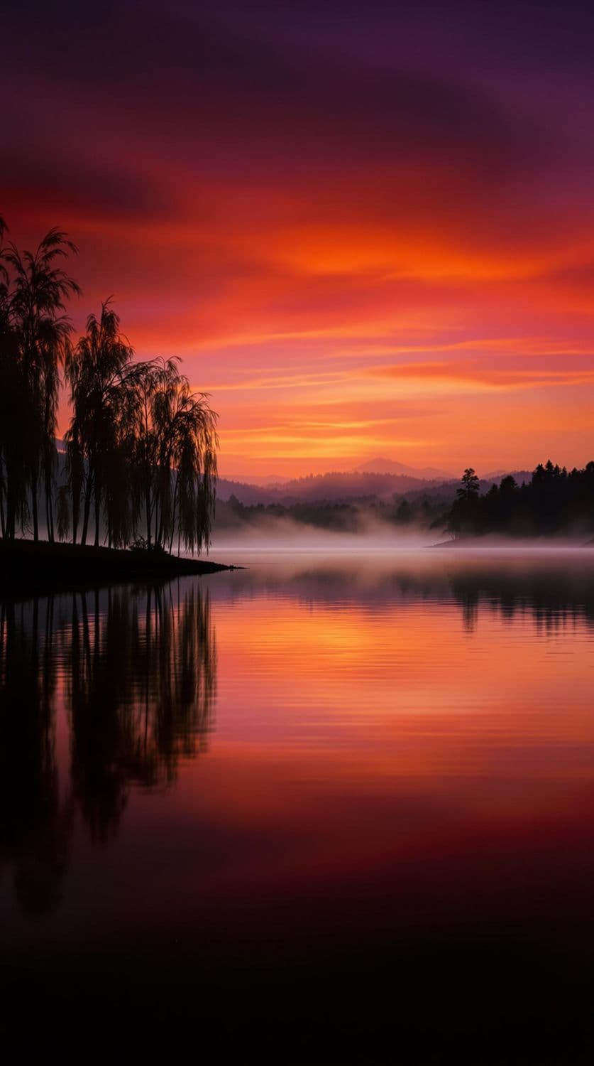 Dusk by the Willow Lake