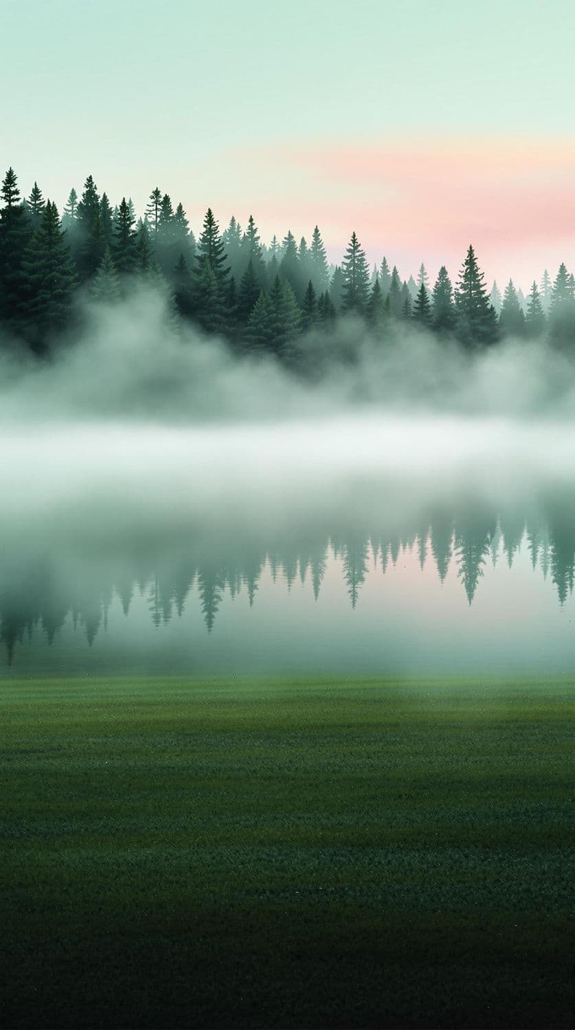 Misty Morning by the Lake