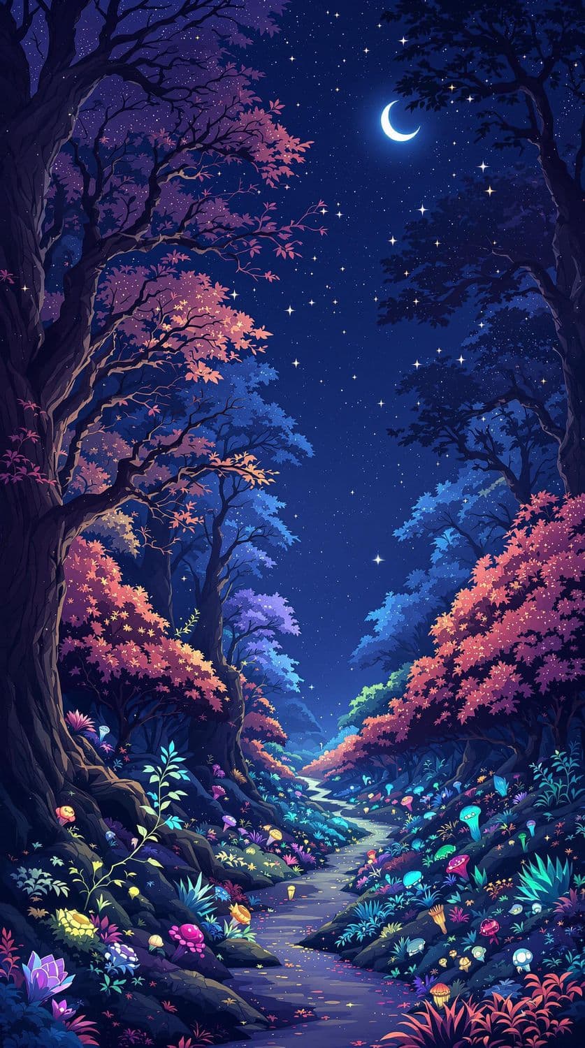 Enchanted Night Forest