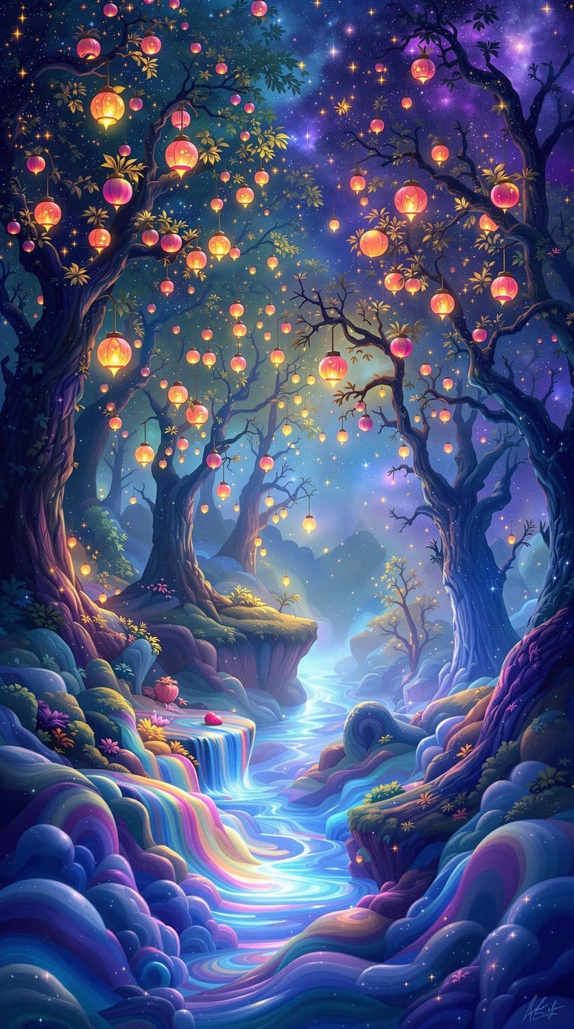 Mystical Lantern Forest