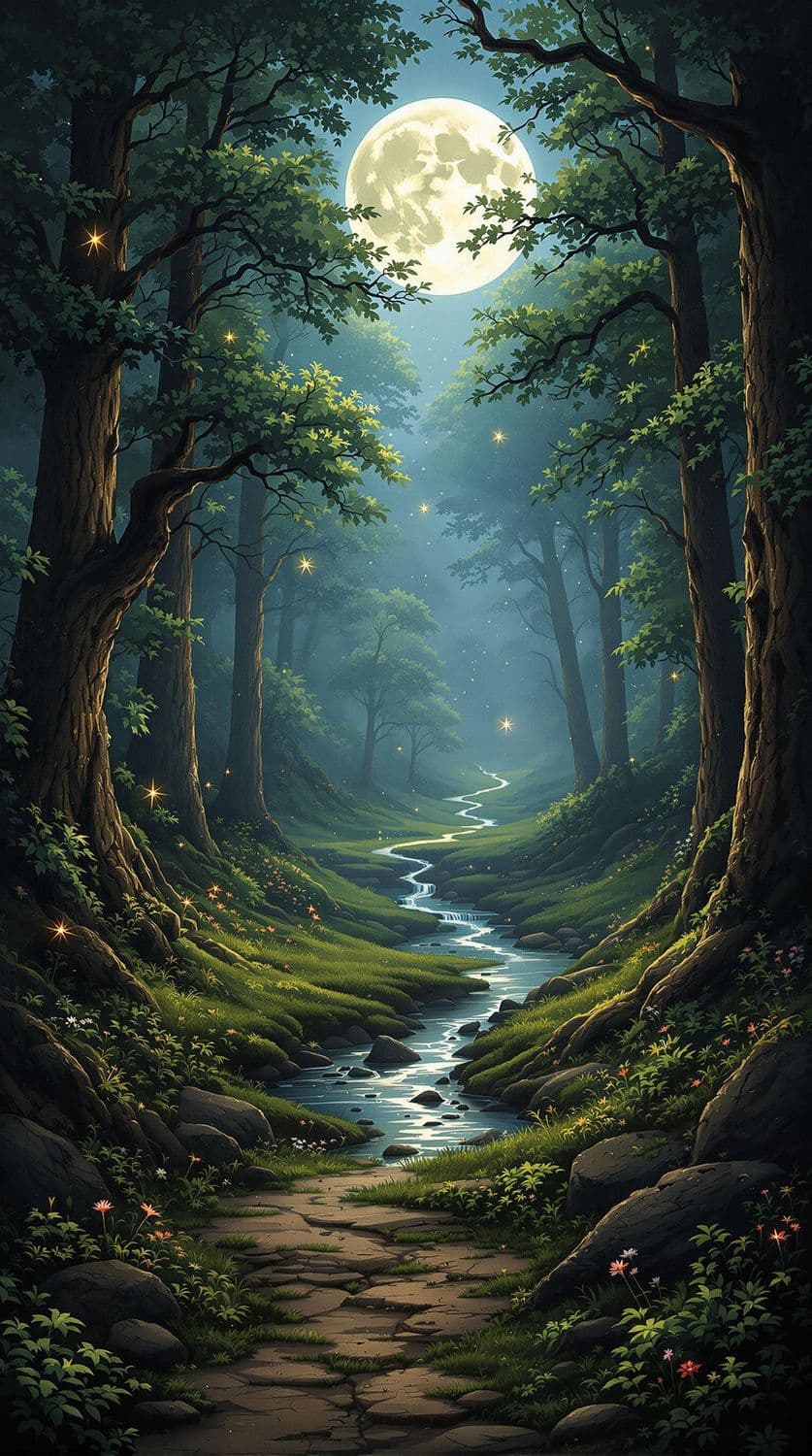 Moonlit Forest Glade