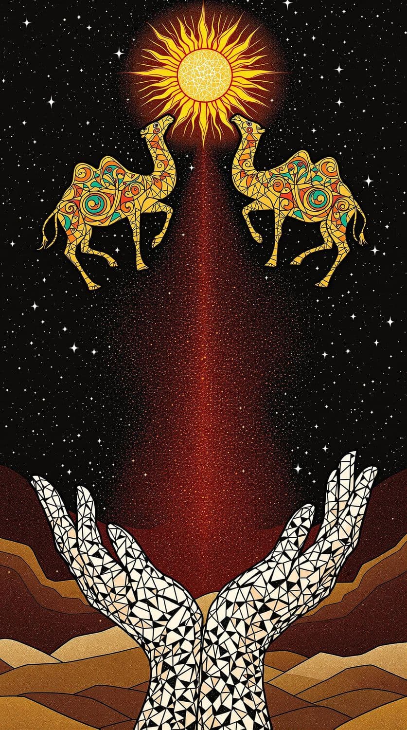 Mythical Camels in Celestial Desert