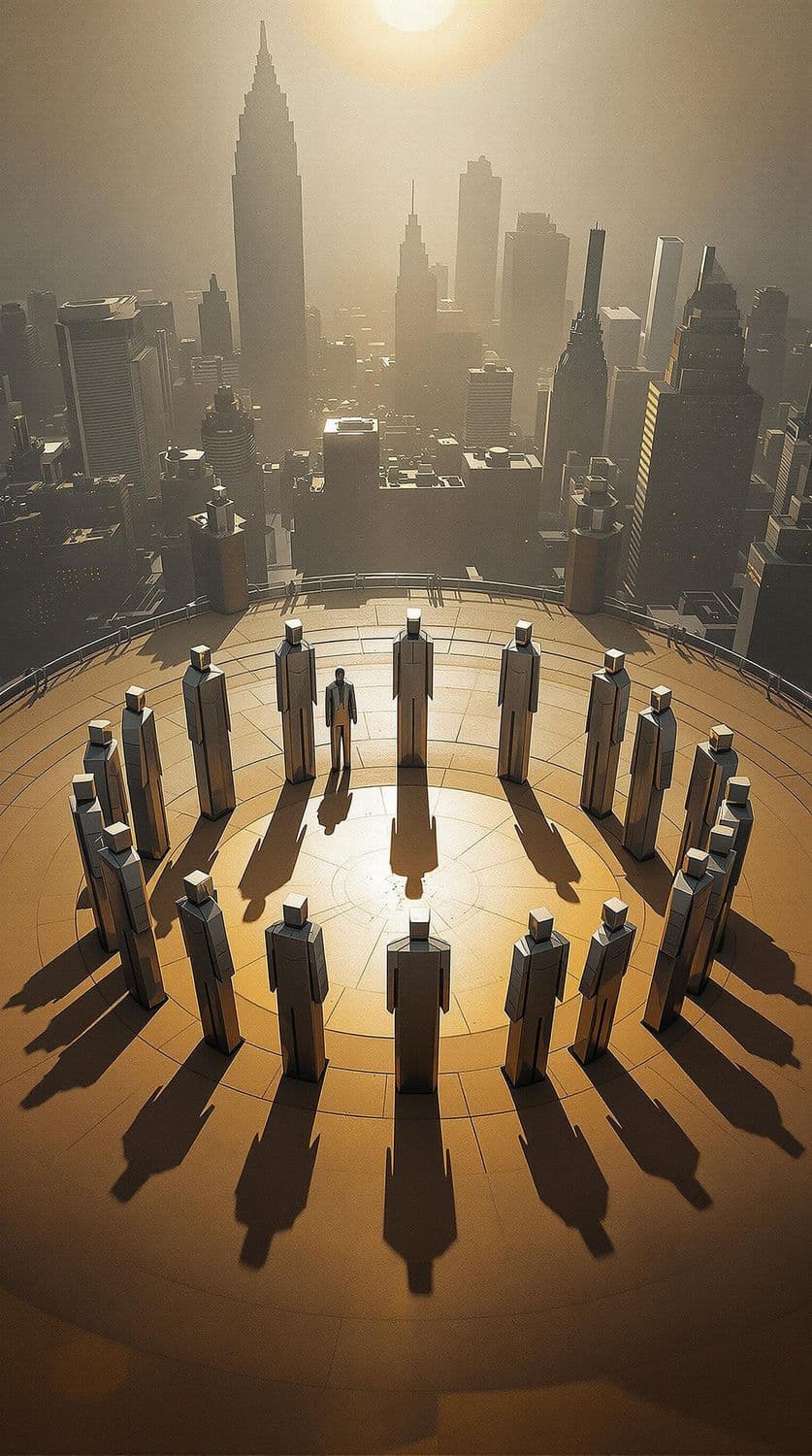 Metal Sculptures in Urban Landscape