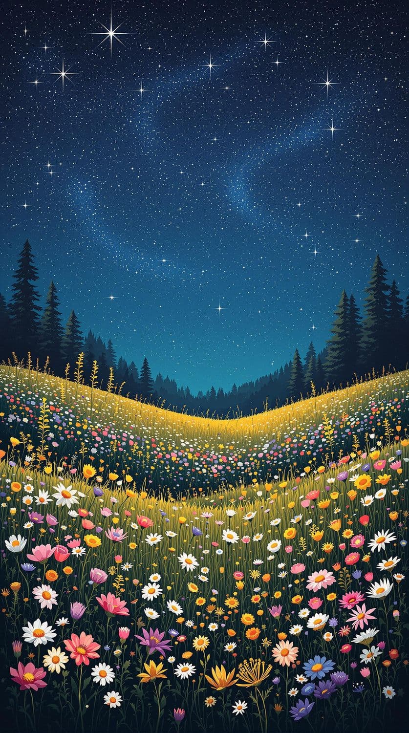 Dreamy Floral Nightscape