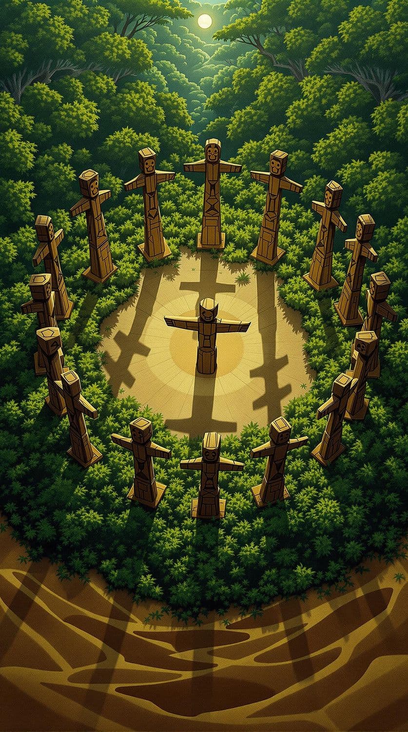 Totem Circle in the Rainforest