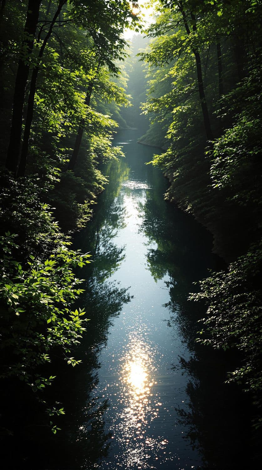Tranquil River in the Forest