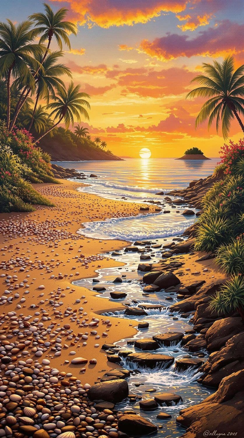 Sunset on a Tropical Beach