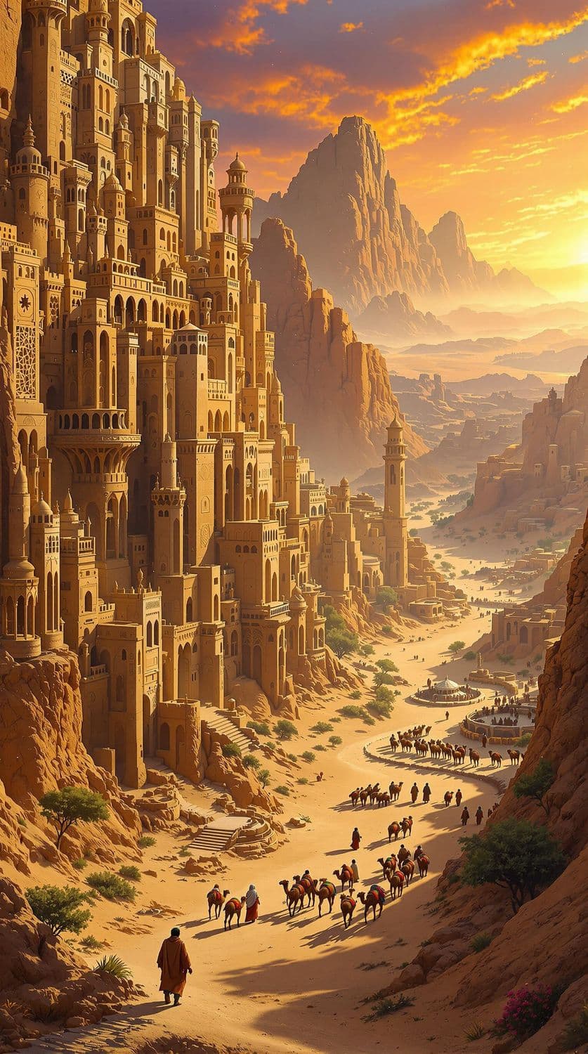 Desert City at Dusk
